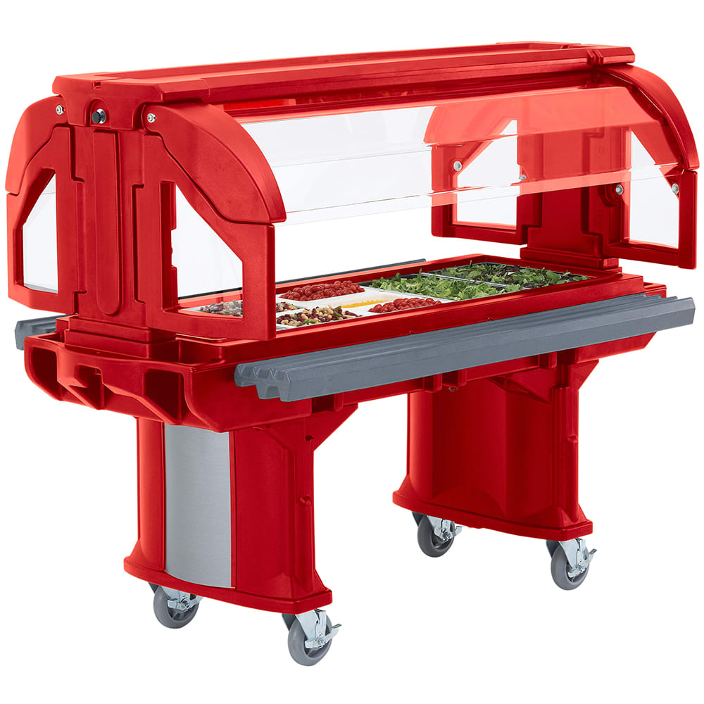 144-VBRL5158 52 9/32" Versa Food Bar™ Cold Food Bar - (4) Pan Capacity, Floor Model, Hot Red