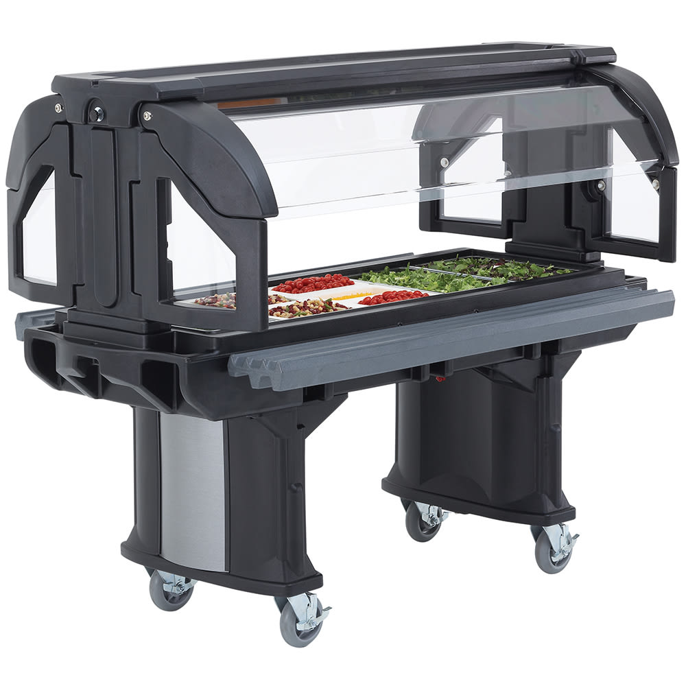 144-VBRL6110 65 1/8" Versa Food Bar™ Cold Food Bar - (5) Pan Capacity, Floor Model, Black