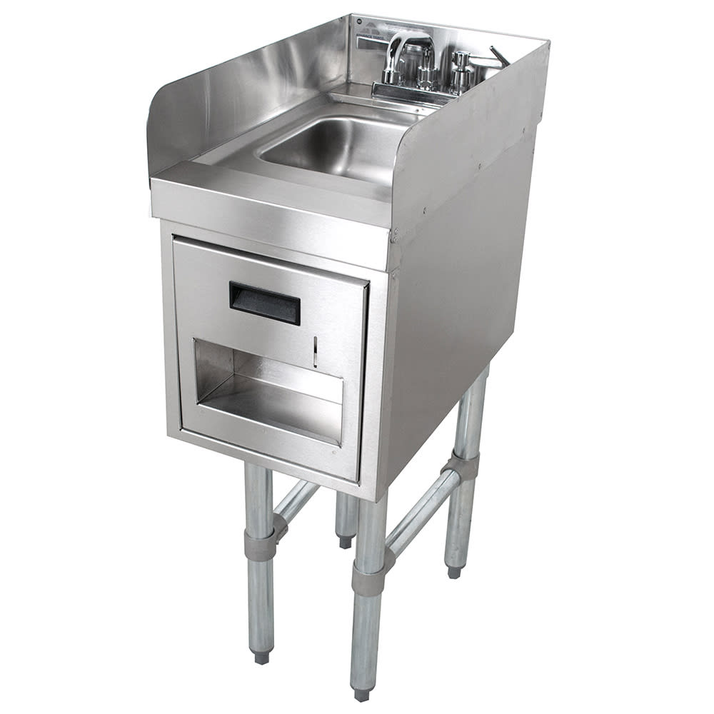 161-SC15TSS Commercial Hand Sink w/ 9"L x 9"W x 4"D Bowl, Soap Dispenser