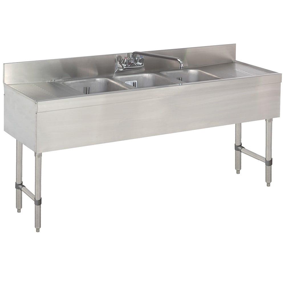 161-SLB73C 84" 3 Compartment Sink w/ 10"L x 14"W Bowl, 10" Deep