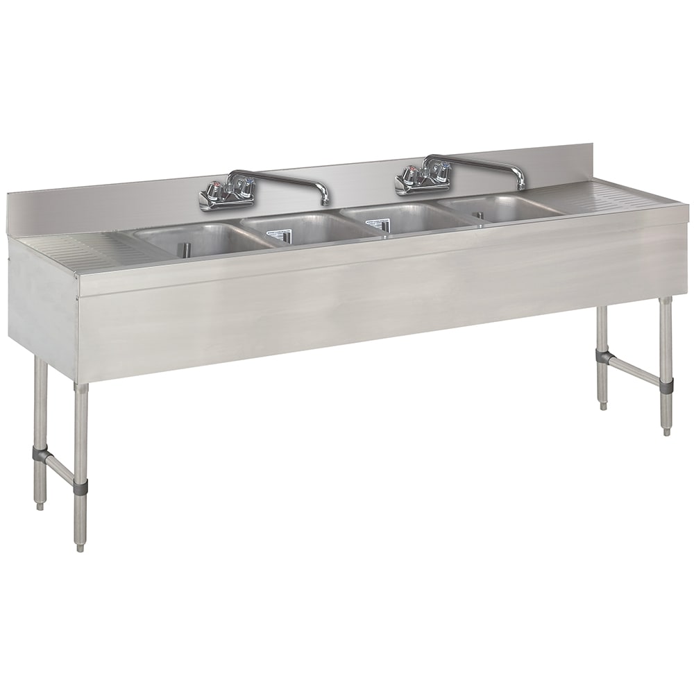 161-SLB64C 72" 4 Compartment Sink w/ 10"L x 14"W Bowl, 10" Deep