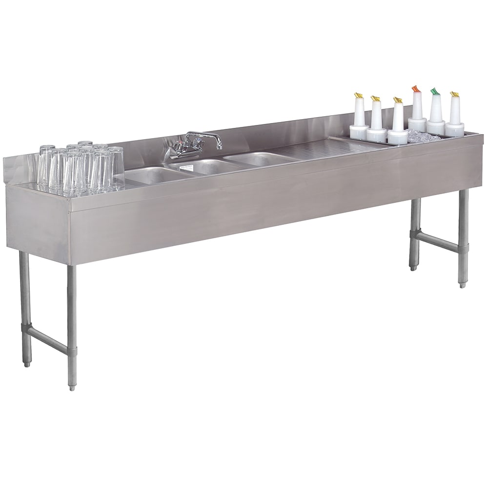 161-SLC83CR 96" 2 Compartment Sink w/ 10"L x 14"W Bowl, 10" Deep