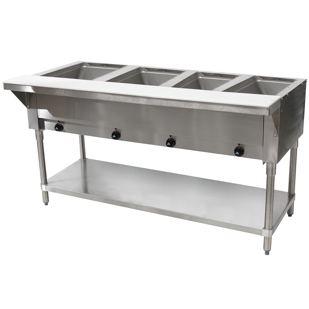 161-SW4E120 62 3/8" Hot Food Table w/ (4) Wells & Cutting Board, 120v