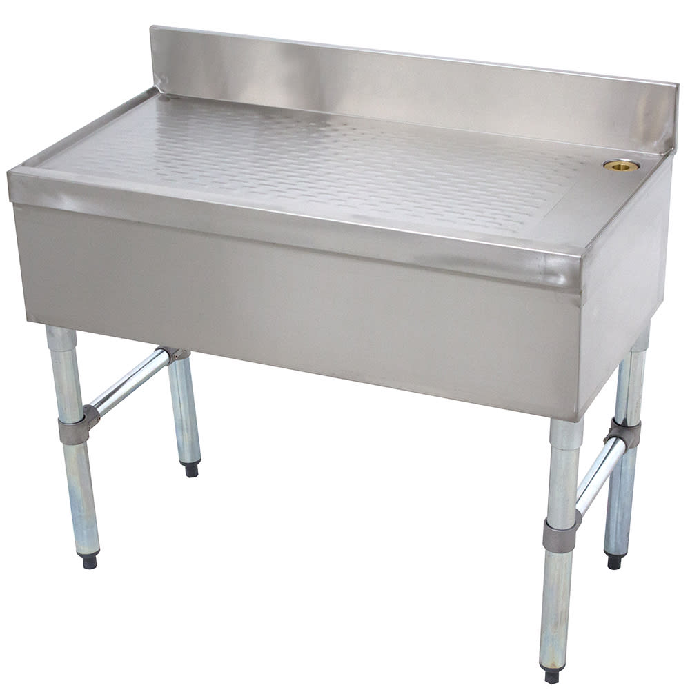 161-SLD30 30" Modular Drainboard w/ 4" Splash, Stainless