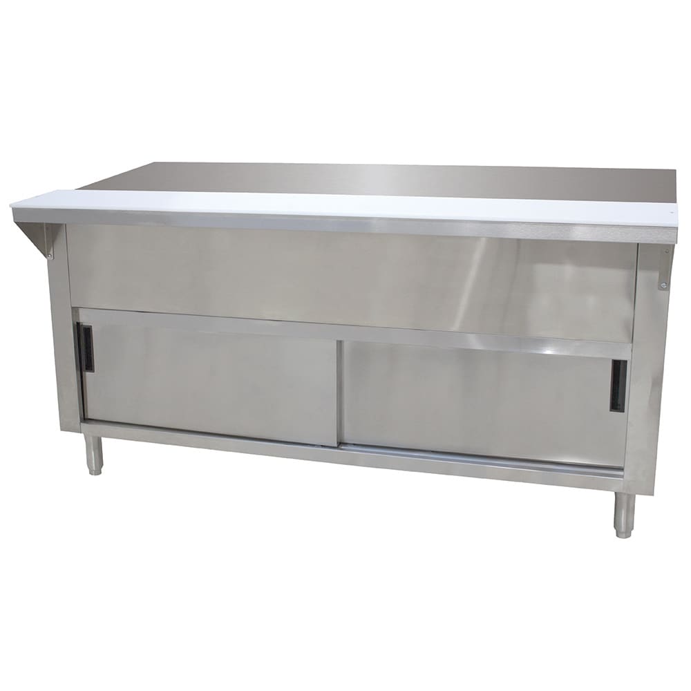 161-STU5DR 77 3/4" Stationary Serving Counter w/ Cabinet & Stainless Top