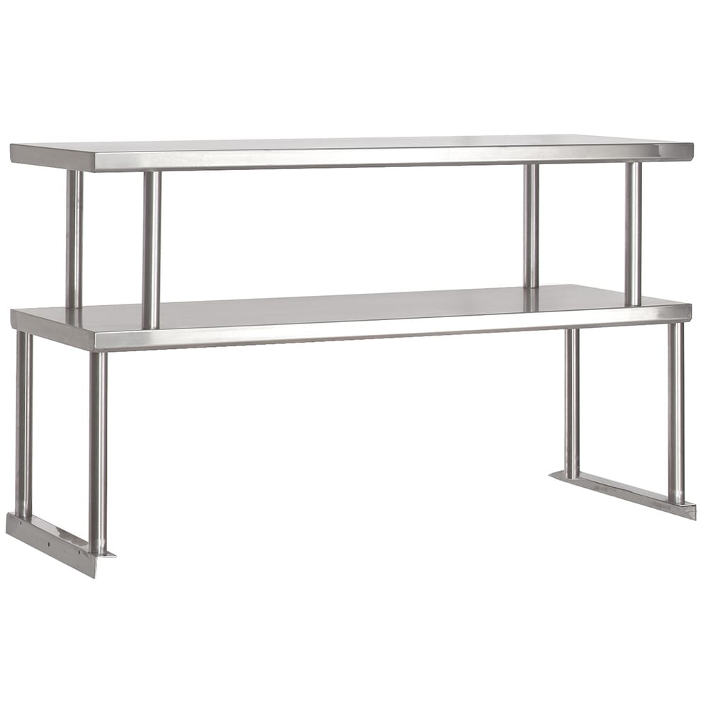 161-TOS418 Double Table Mounted Overshelf, 62 3/8" x 18", Stainless