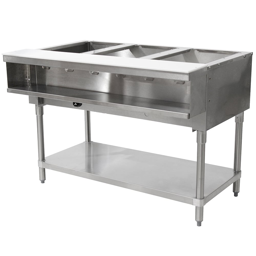 161-WB3GNAT 47 1/8" Hot Food Table w/ (3) Wells & Cutting Board, Natural Gas