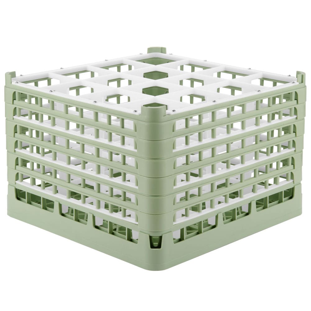 175-527371 Signature Glass Rack w/ (16) Compartments - Green