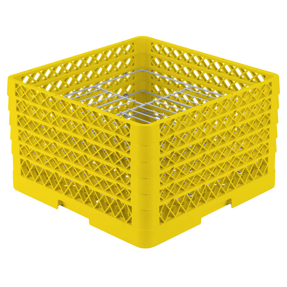 175-PM2110508 Dishwasher Rack - 21 Plate Capacity, 5 Extenders, Yellow