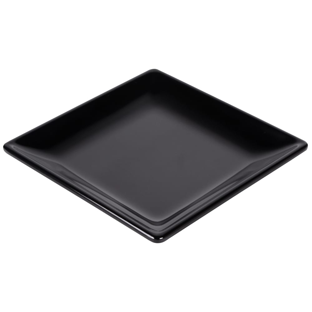 701-D77SQB 7" Square Melamine Salad Plate, Black