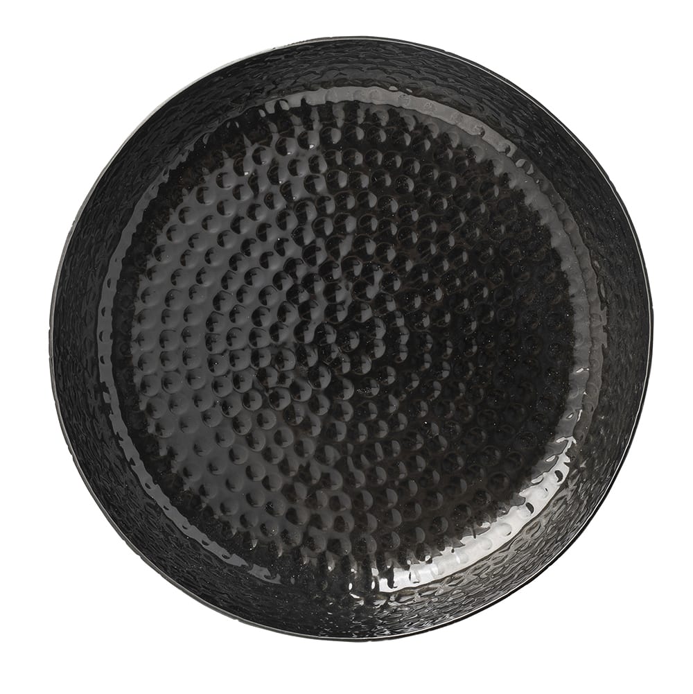 Tablecraft 10736 8 1/2" Round Platter - Aluminum, Black Crackle