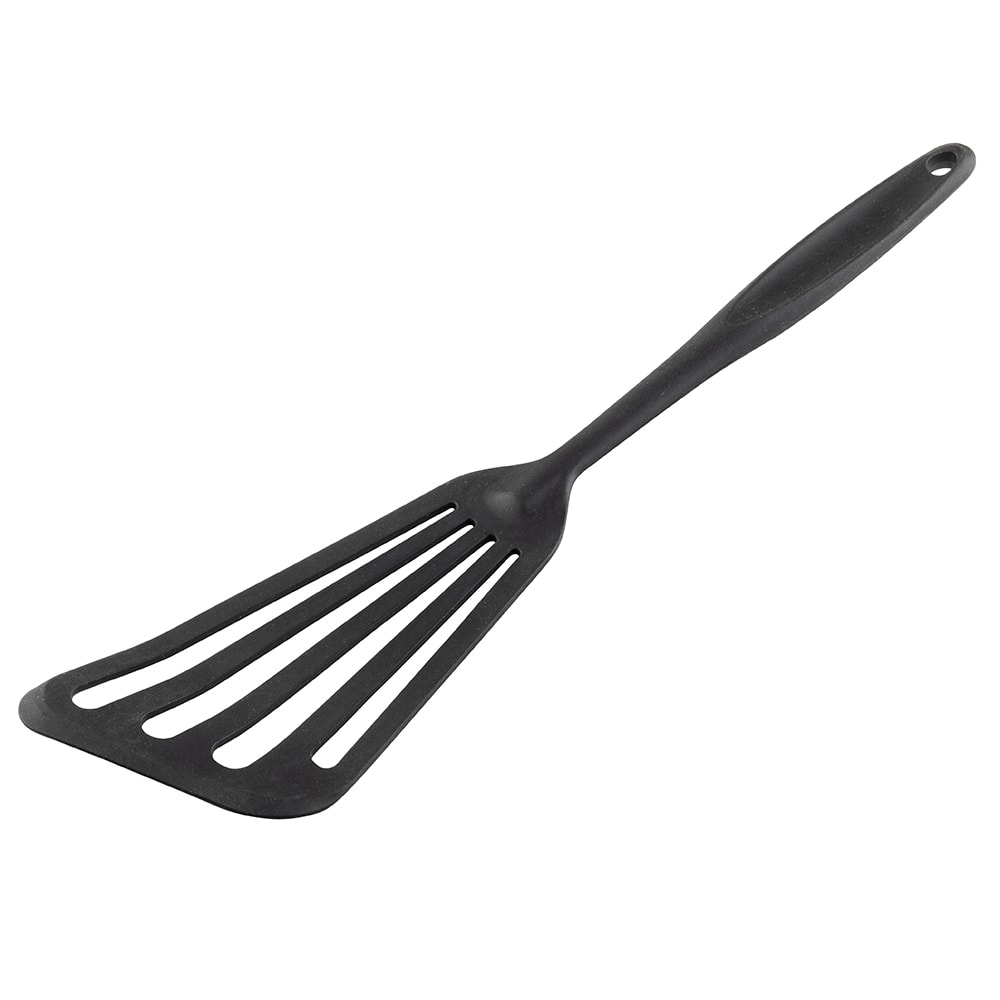 Tablecraft 10053 13 3/4" Fish Turner w/ Silicone Handle & Silicone Coated Blade - Black