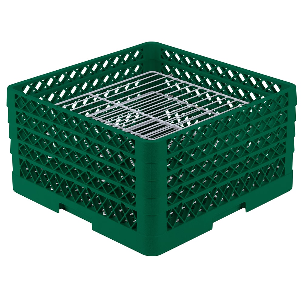 175-PM3008419 Dishwasher Rack - 30 Plate Capacity, 4 Extenders, Green