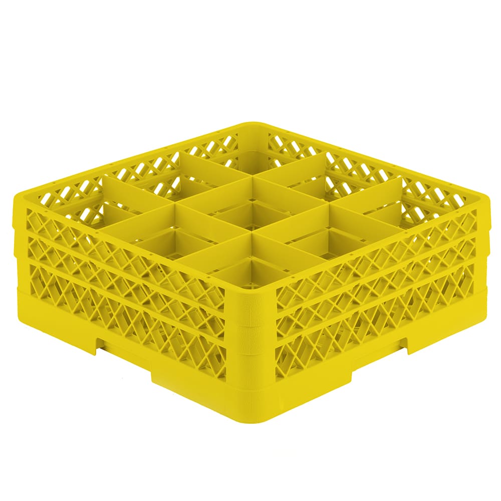 175-TR10FF08 Rack-Master Glass Rack w/ (9) Compartments - (2) Extenders, Yellow