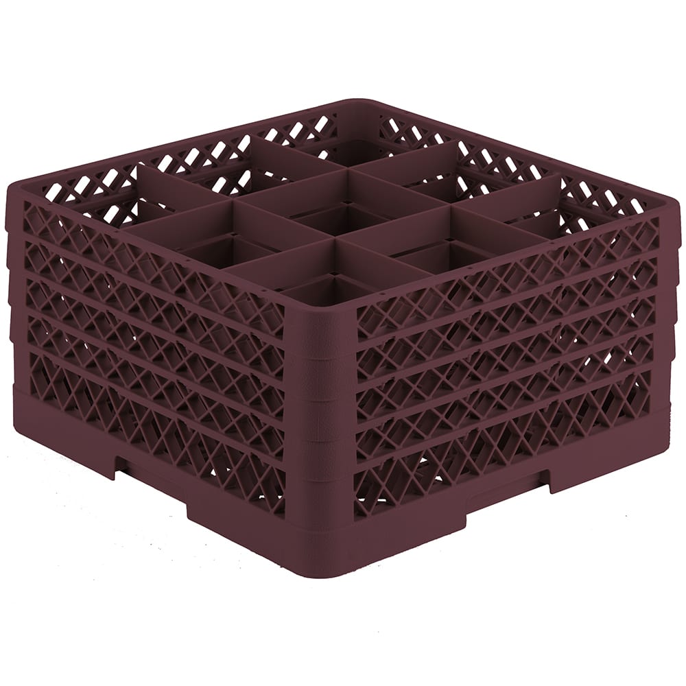 175-TR10FFFF21 Rack-Master Glass Rack w/ (9) Compartments - (4) Extenders, Burgundy