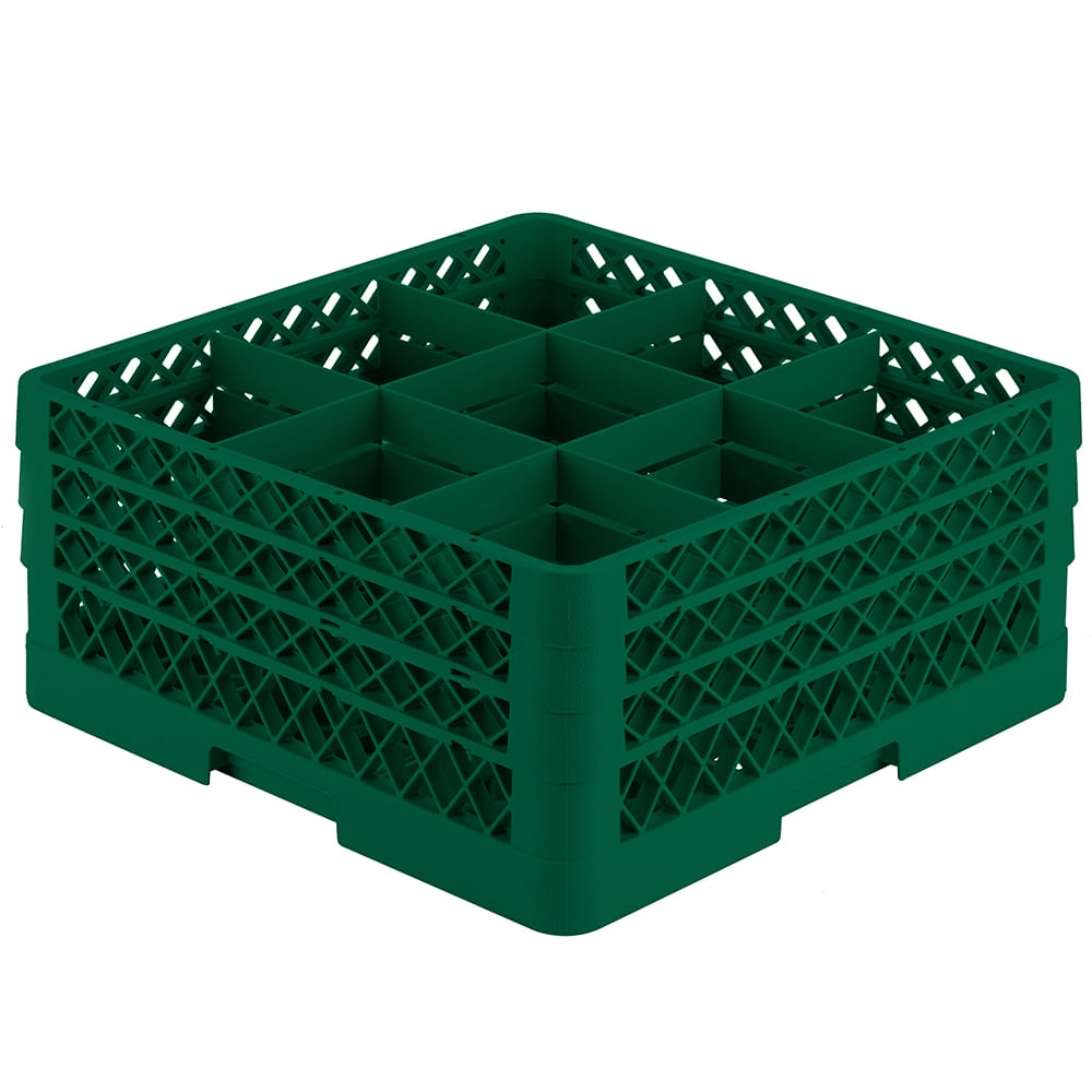 175-TR10FFF19 Rack-Master Glass Rack w/ (9) Compartments - (3) Extenders, Green