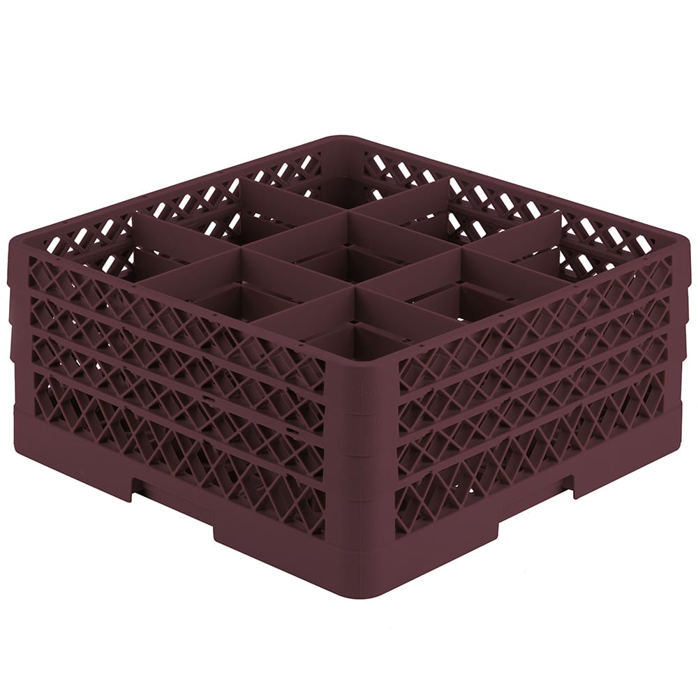175-TR10FFF21 Rack-Master Glass Rack w/ (9) Compartments - (3) Extenders, Burgundy