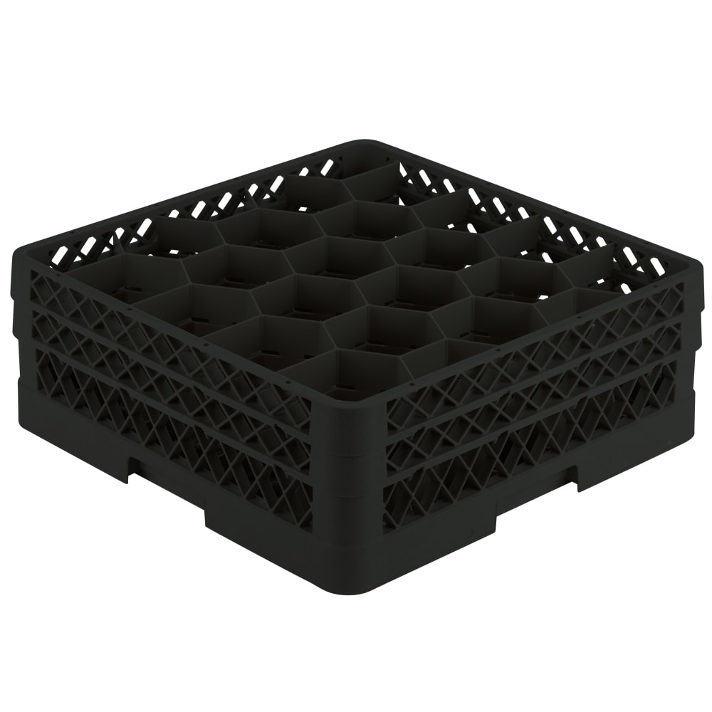 175-TR11GG06 Rack Max Glass Rack w/ (20) Compartments - (2) Extenders, Black
