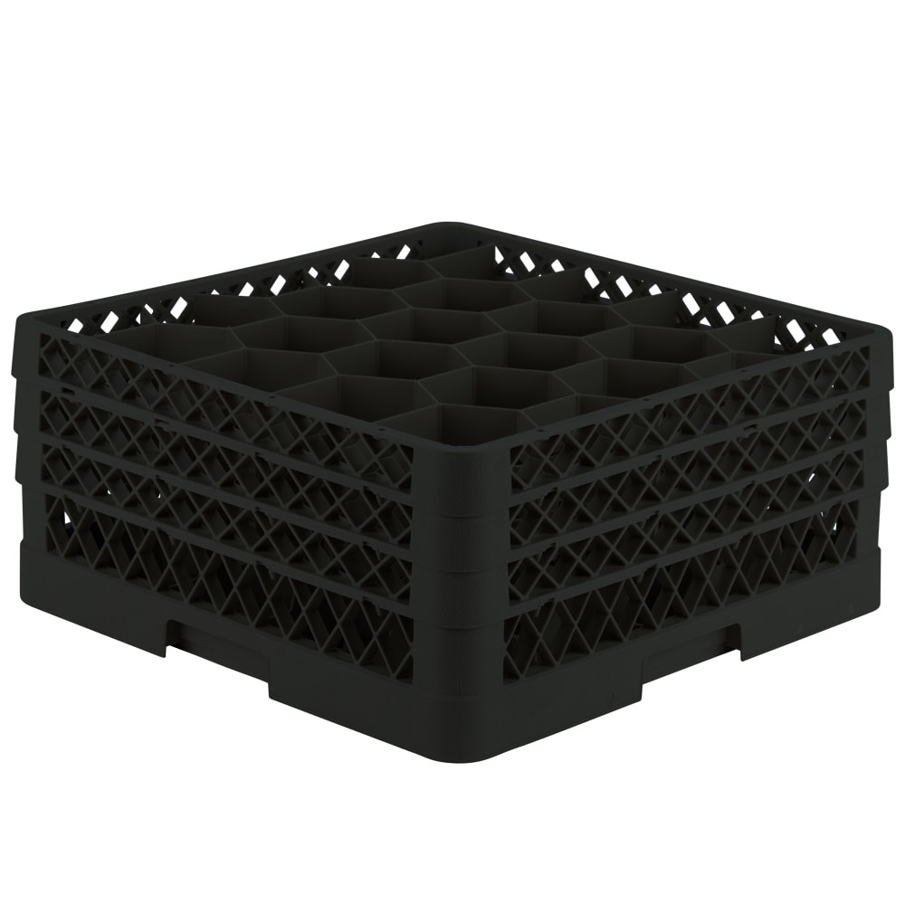175-TR11GGG06 Rack Max Glass Rack w/ (20) Compartments - (3) Extenders, Black