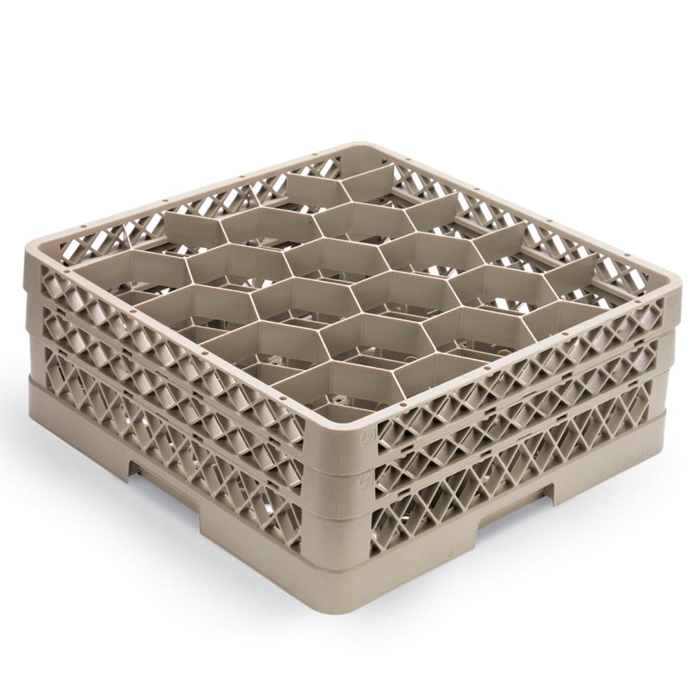 175-TR11GG Traex® Full Size Rack Max® Glass Rack w/ (20) Compartments - (2) Extenders, Beige
