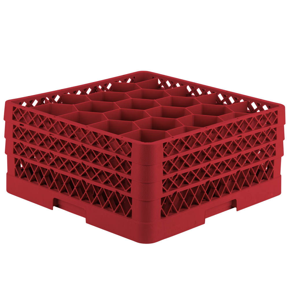 175-TR11GGG02 Rack Max Glass Rack w/ (20) Compartments - (3) Extenders, Red