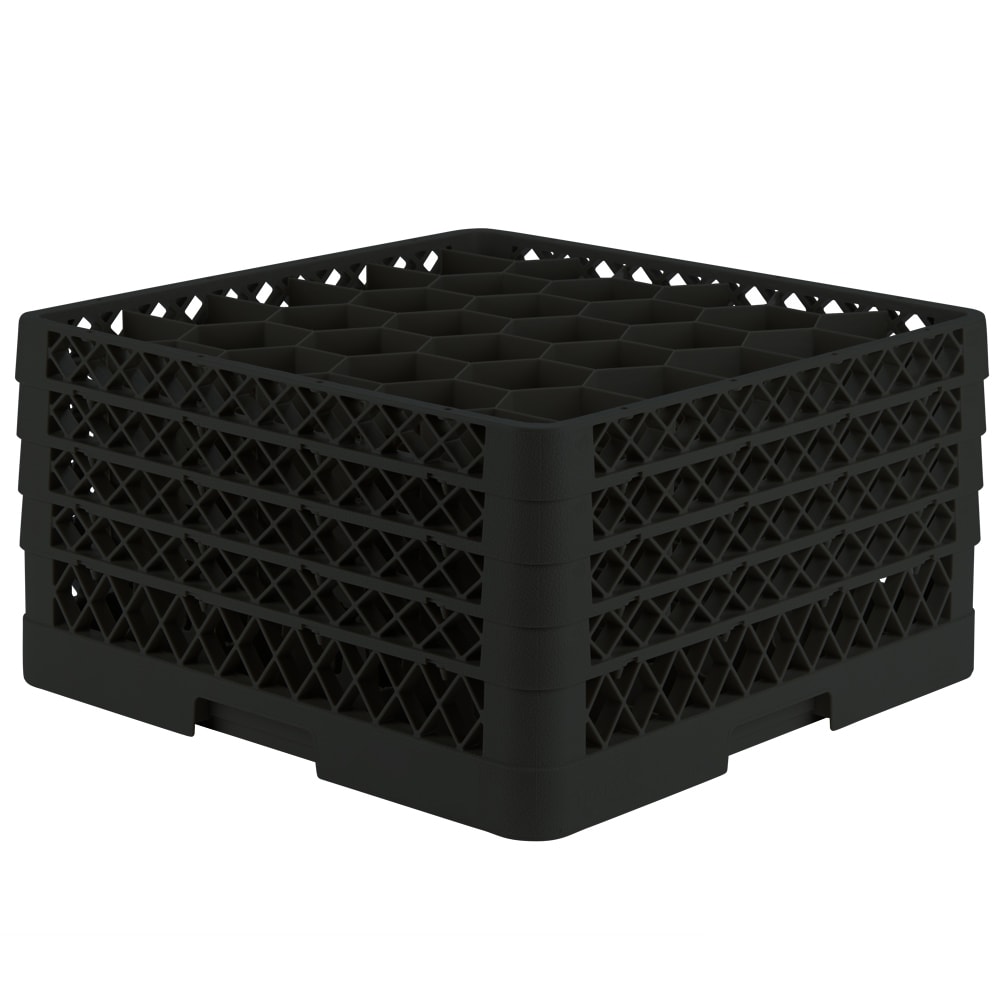 175-TR12HHHH06 Rack Max Glass Rack w/ (30) Compartments - (4) Extenders, Black