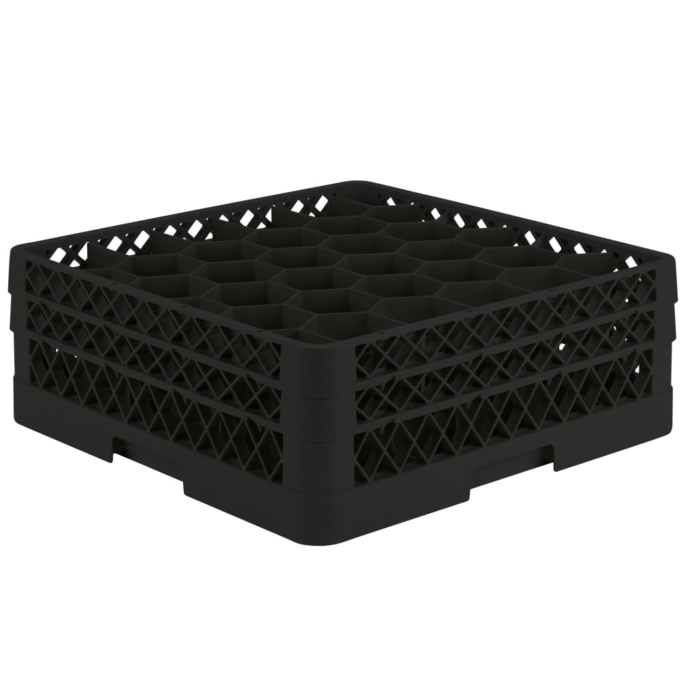175-TR12HH06 Rack Max Glass Rack w/ (30) Compartments - (2) Extenders, Black