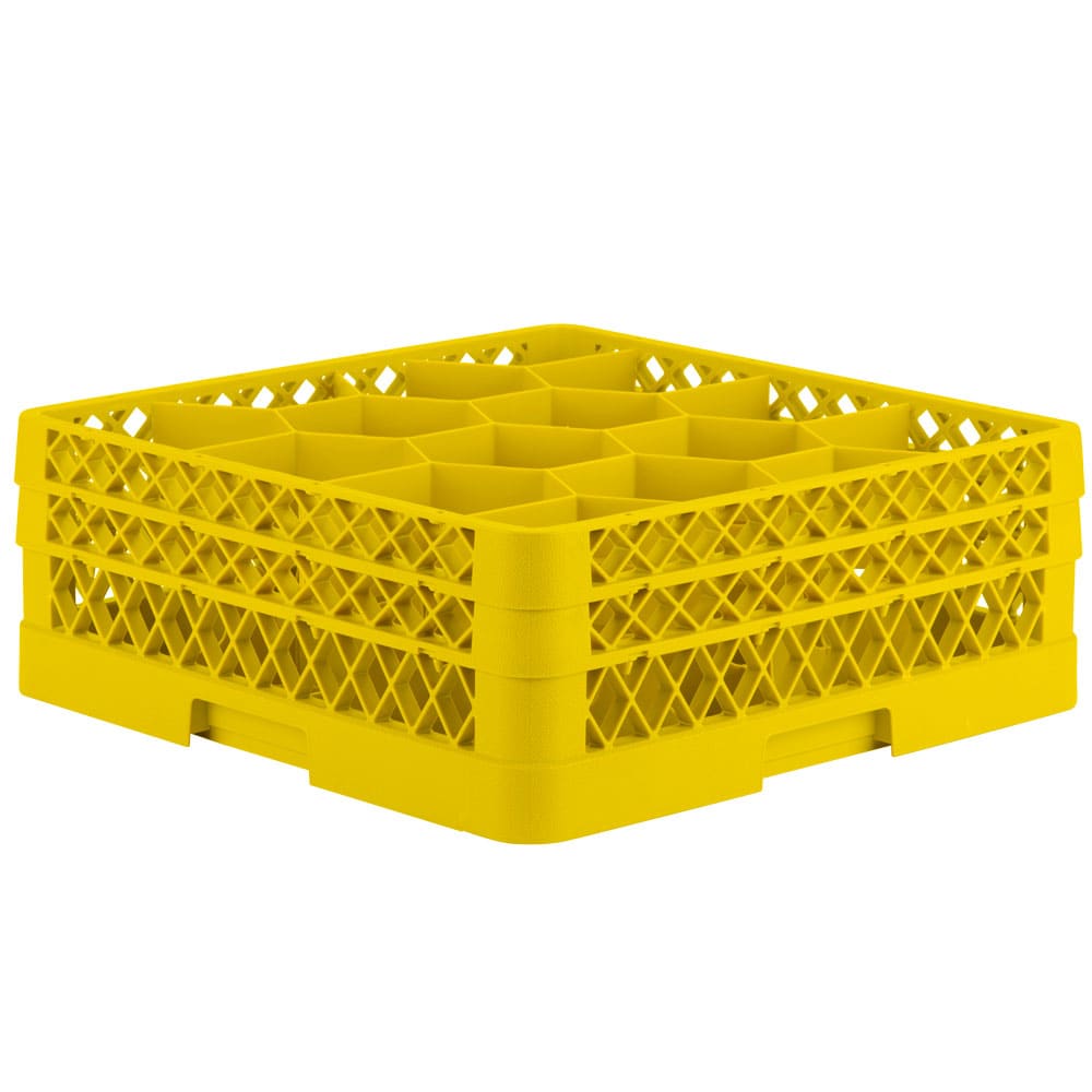 175-TR18JJ08 Rack Max Glass Rack w/ (12) Compartments - (2) Extenders, Yellow