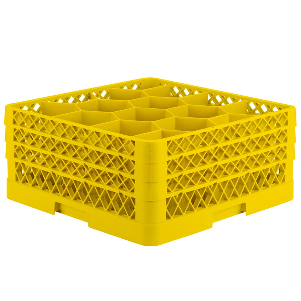 175-TR18JJJ08 Rack Max Glass Rack w/ (12) Compartments - (3) Extenders, Yellow