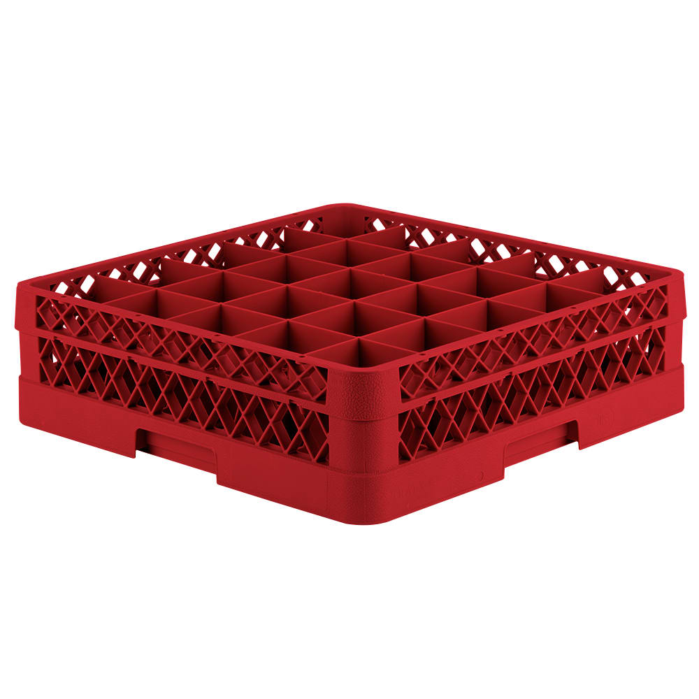 175-TR6B02 Rack-Master Glass Rack w/ (25) Compartments - (1) Extender, Red