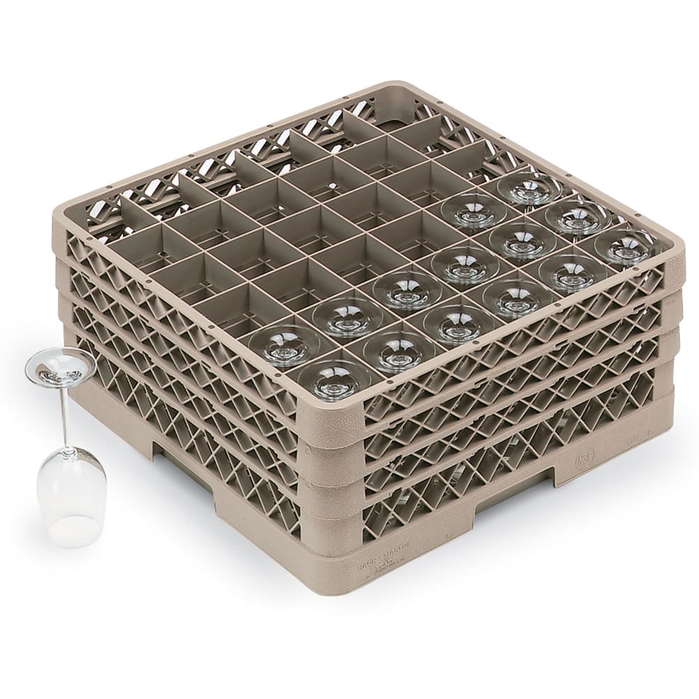 175-TR7CCC08 Rack-Master Glass Rack w/ (36) Compartments - (3) Extenders, Yellow