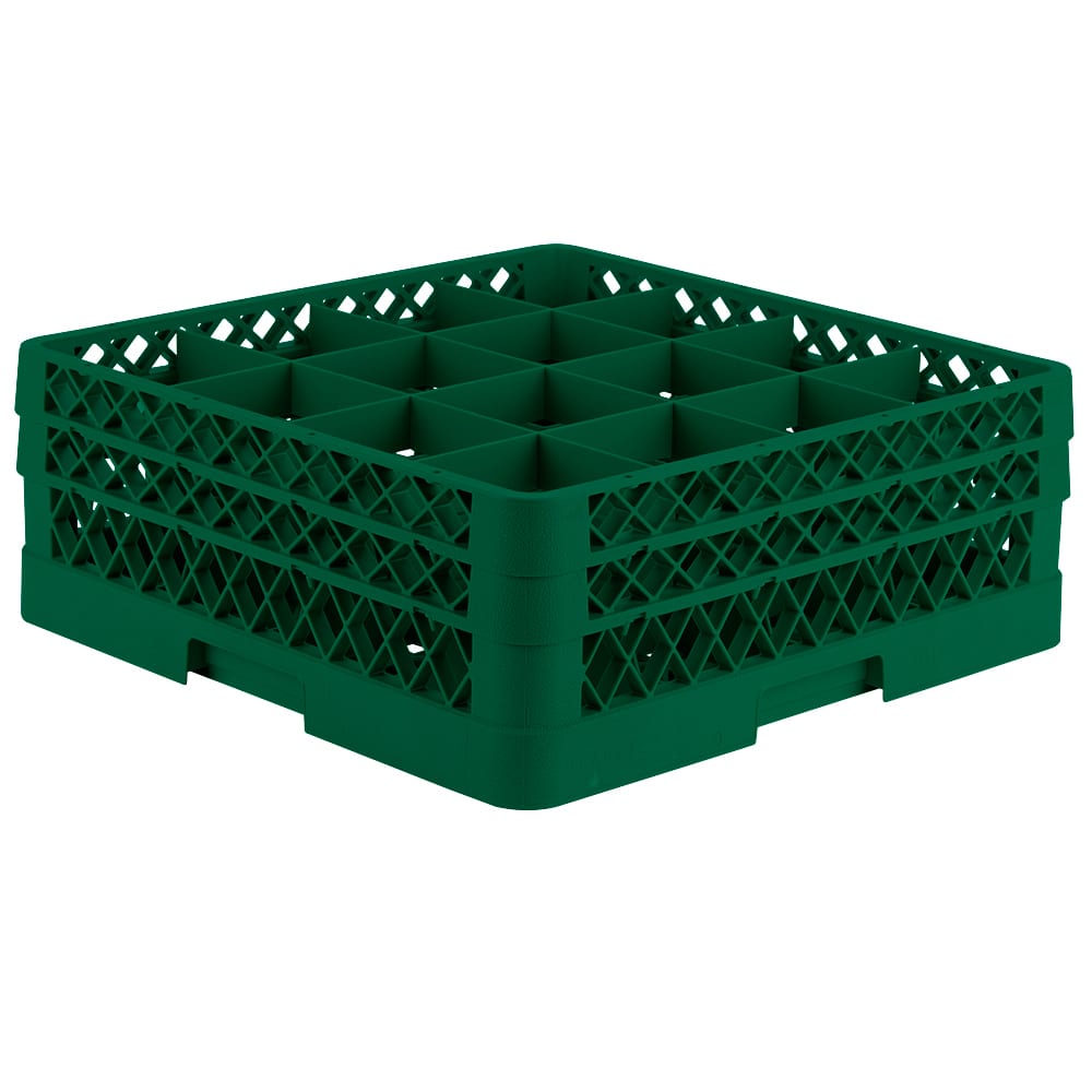 175-TR8DD19 Rack-Master Glass Rack w/ (16) Compartments - (2) Extenders, Green