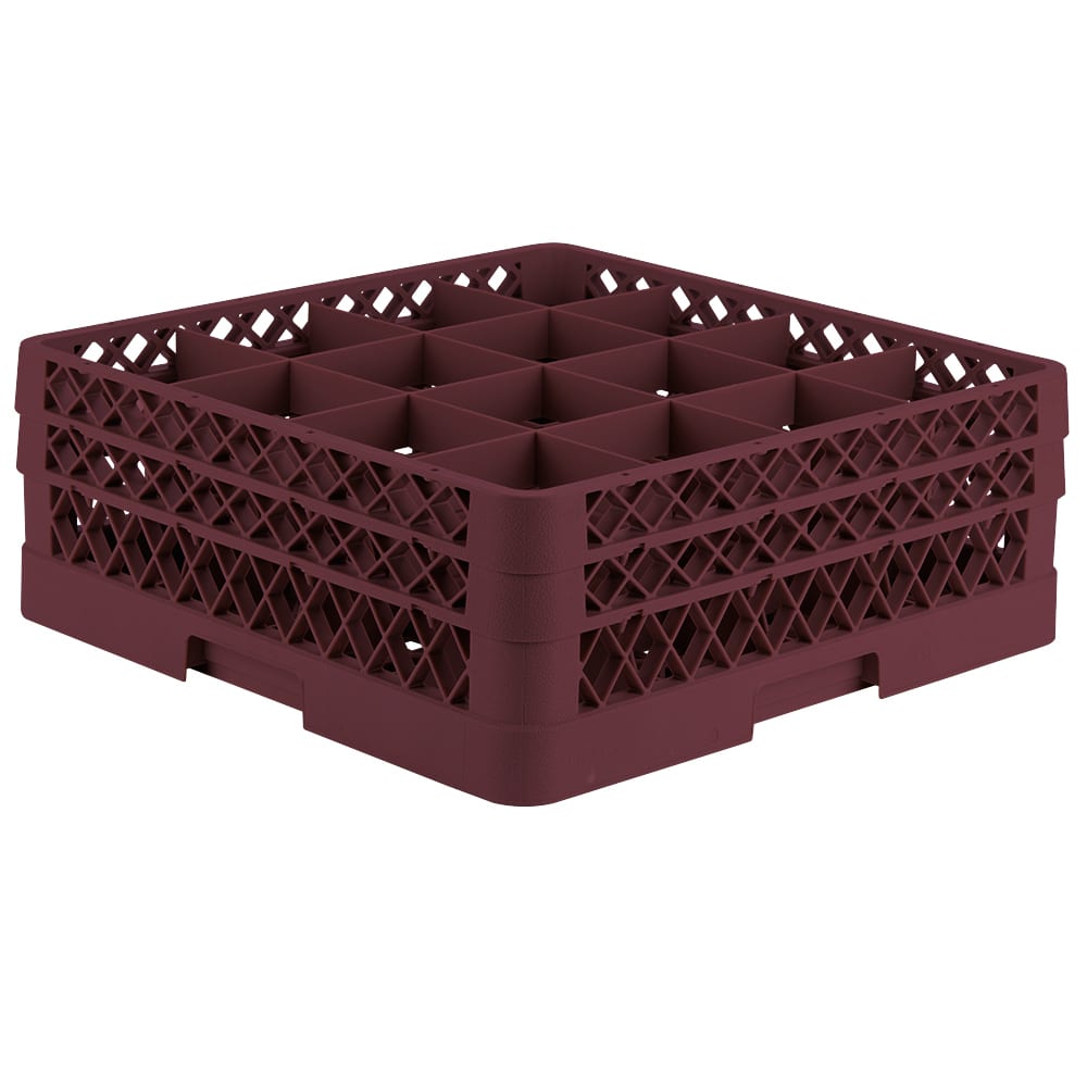 175-TR8DD21 Rack-Master Glass Rack w/ (16) Compartments - (2) Extenders, Burgundy