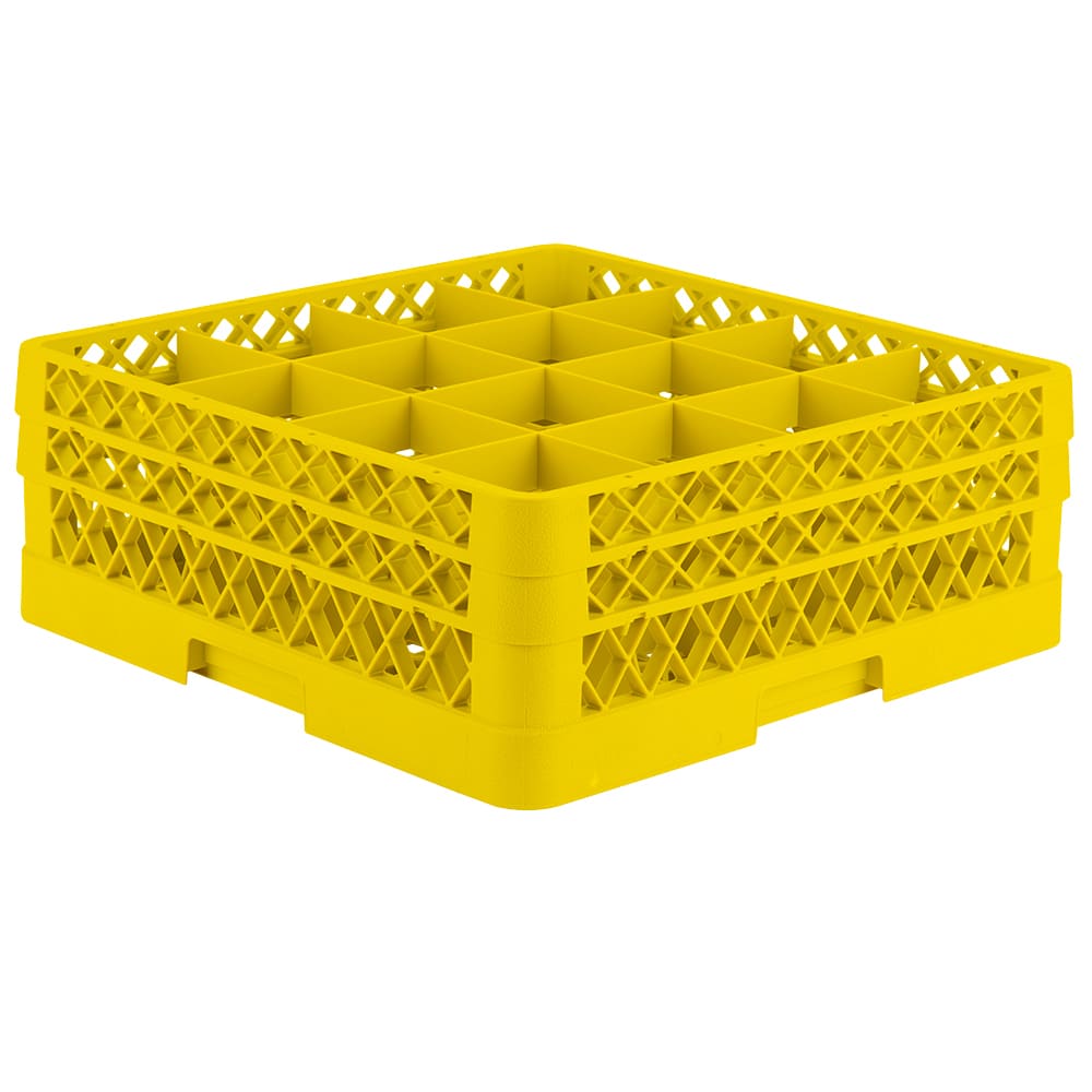 175-TR8DD08 Rack-Master Glass Rack w/ (16) Compartments - (2) Extenders, Yellow