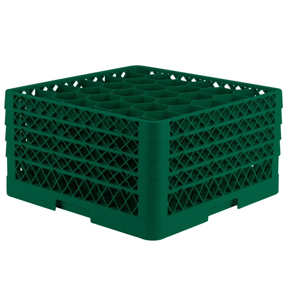 175-TR12HHHH19 Rack Max Glass Rack w/ (30) Compartments - (4) Extenders, Green