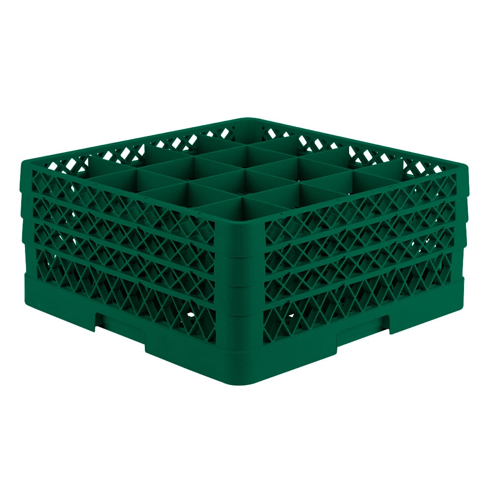 175-TR8DDD19 Rack-Master Glass Rack w/ (16) Compartments - (3) Extenders, Greem
