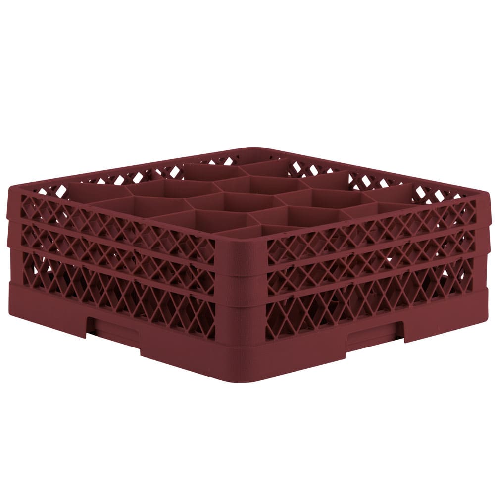 175-TR18JJ21 Rack Max Glass Rack w/ (12) Compartments - (2) Extenders, Burgundy