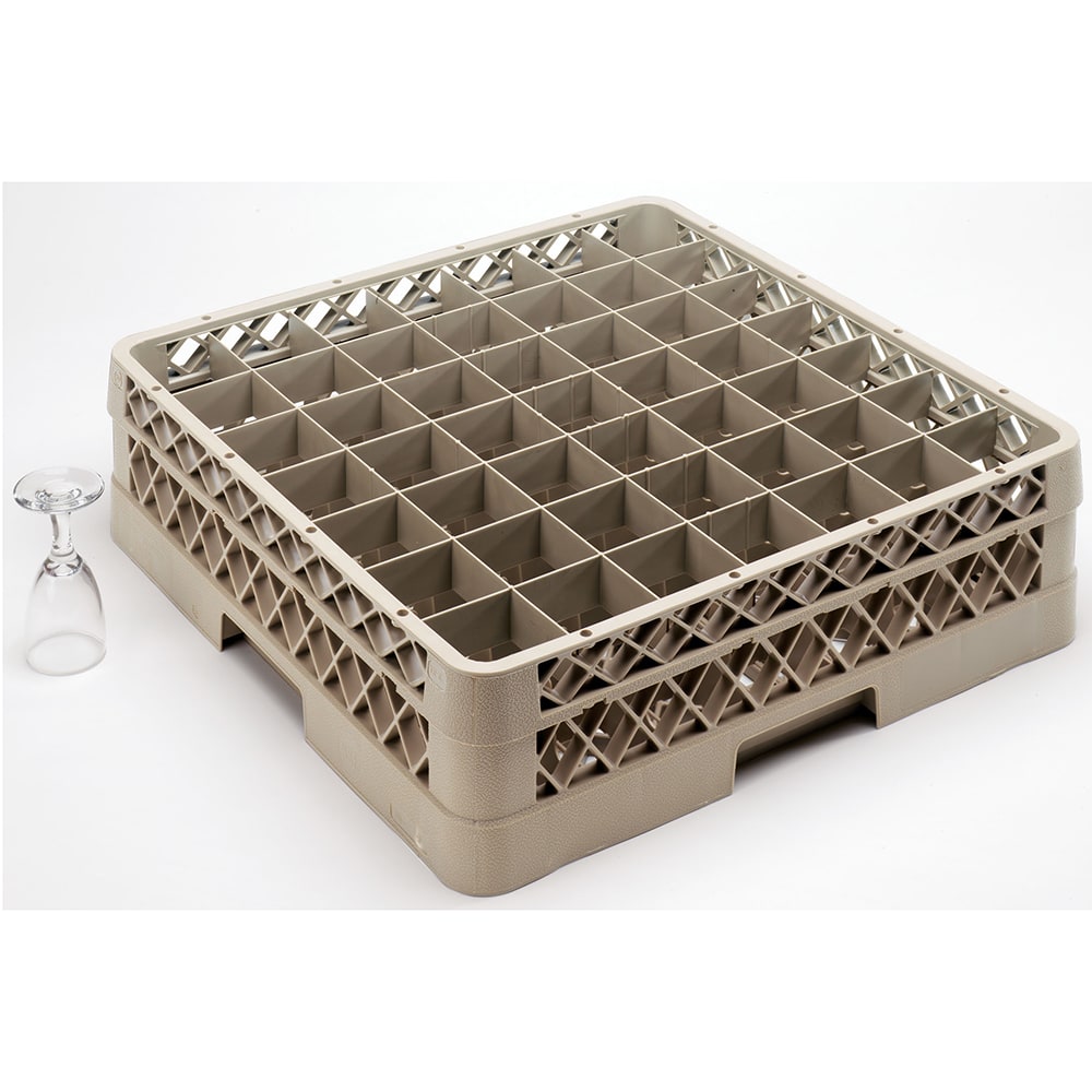 175-TR9E Traex® Glass Rack w/ (49) Compartments - (1) Extender, Beige