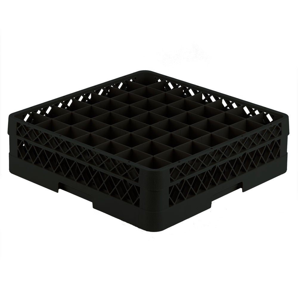 175-TR9E06 Rack-Master Glass Rack w/ (49) Compartments - (1) Extender, Black