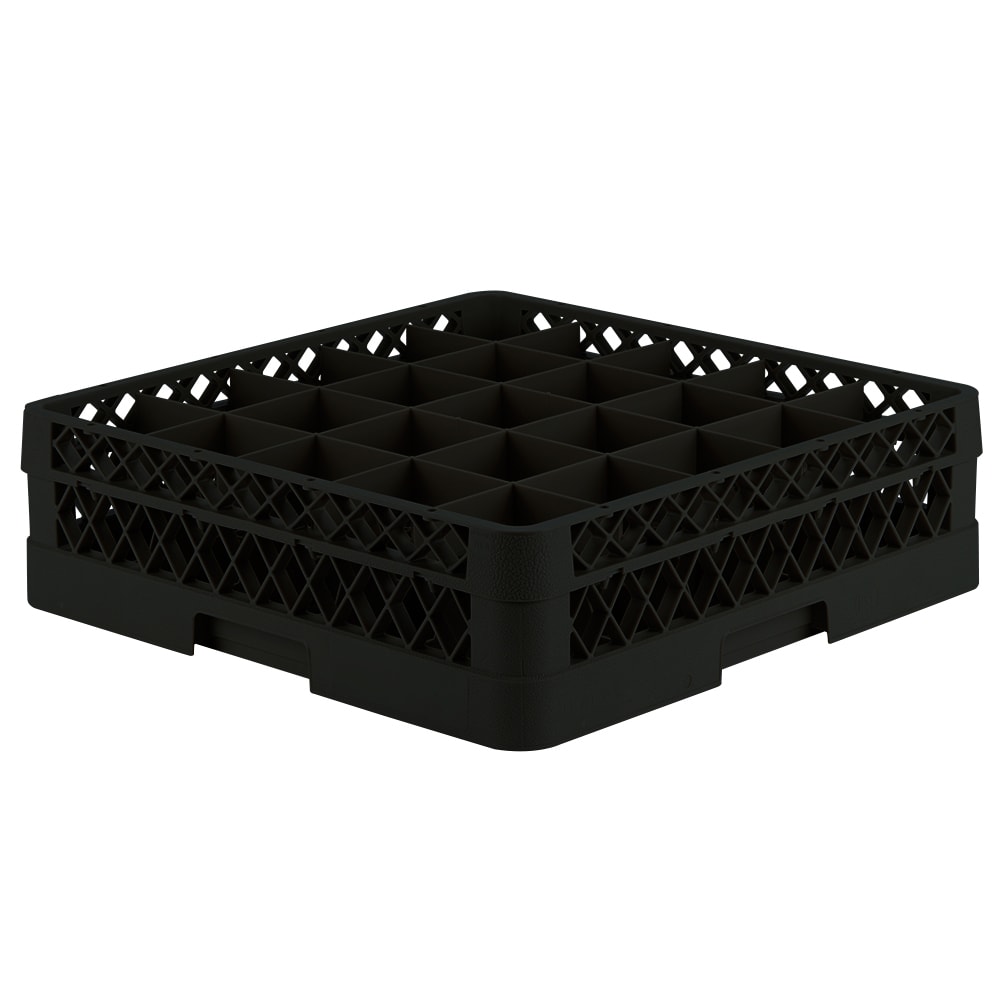 175-TR6B06 Rack-Master Glass Rack w/ (25) Compartments - (1) Extender, Black