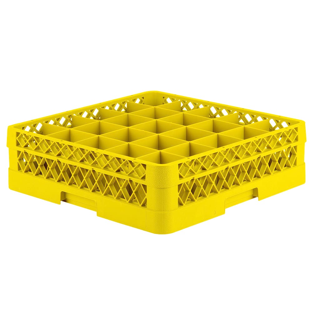 175-TR6B08 Rack-Master Glass Rack w/ (25) Compartments - (1) Extender, Yellow