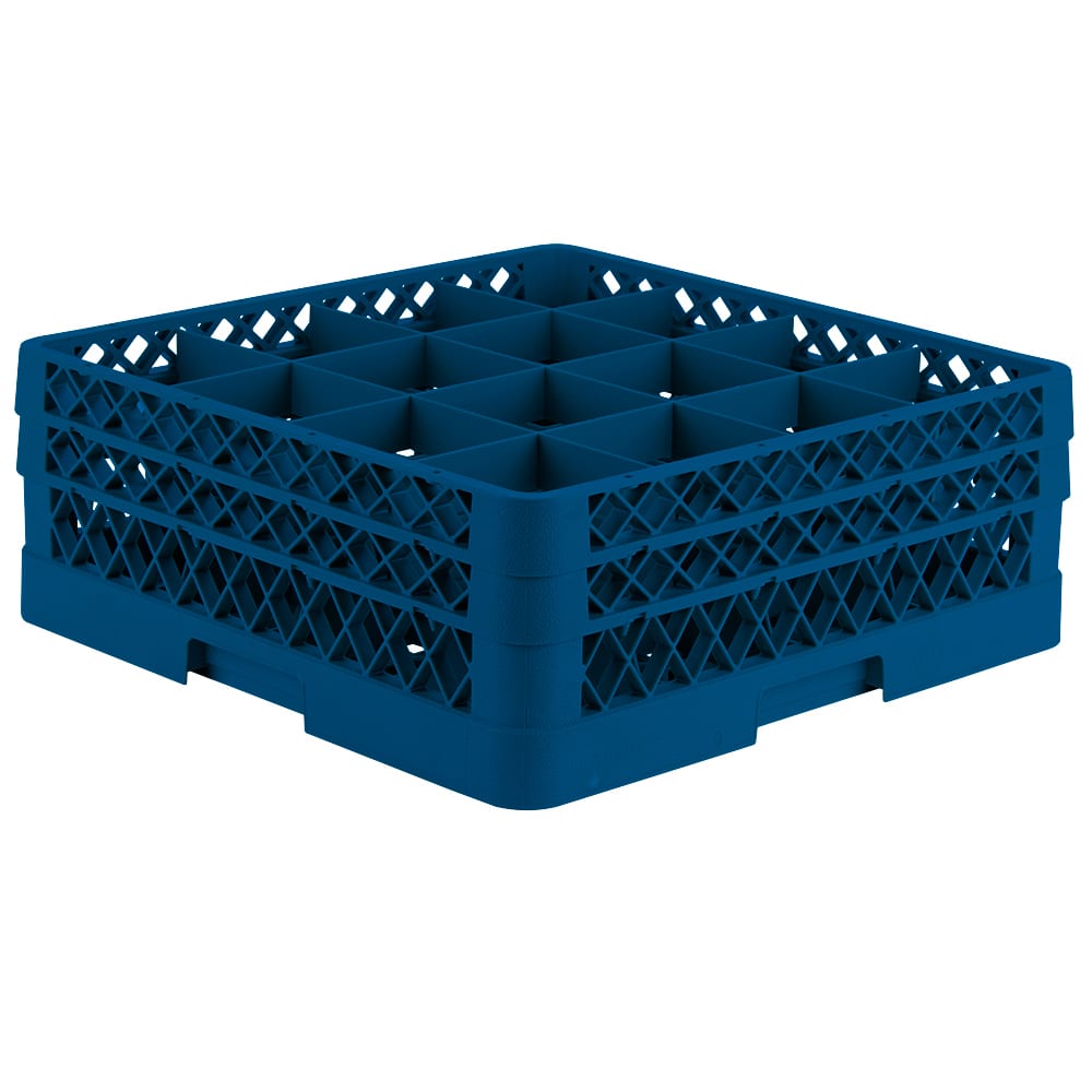175-TR8DD44 Rack-Master Glass Rack w/ (16) Compartments - (2) Extenders, Royal Blue