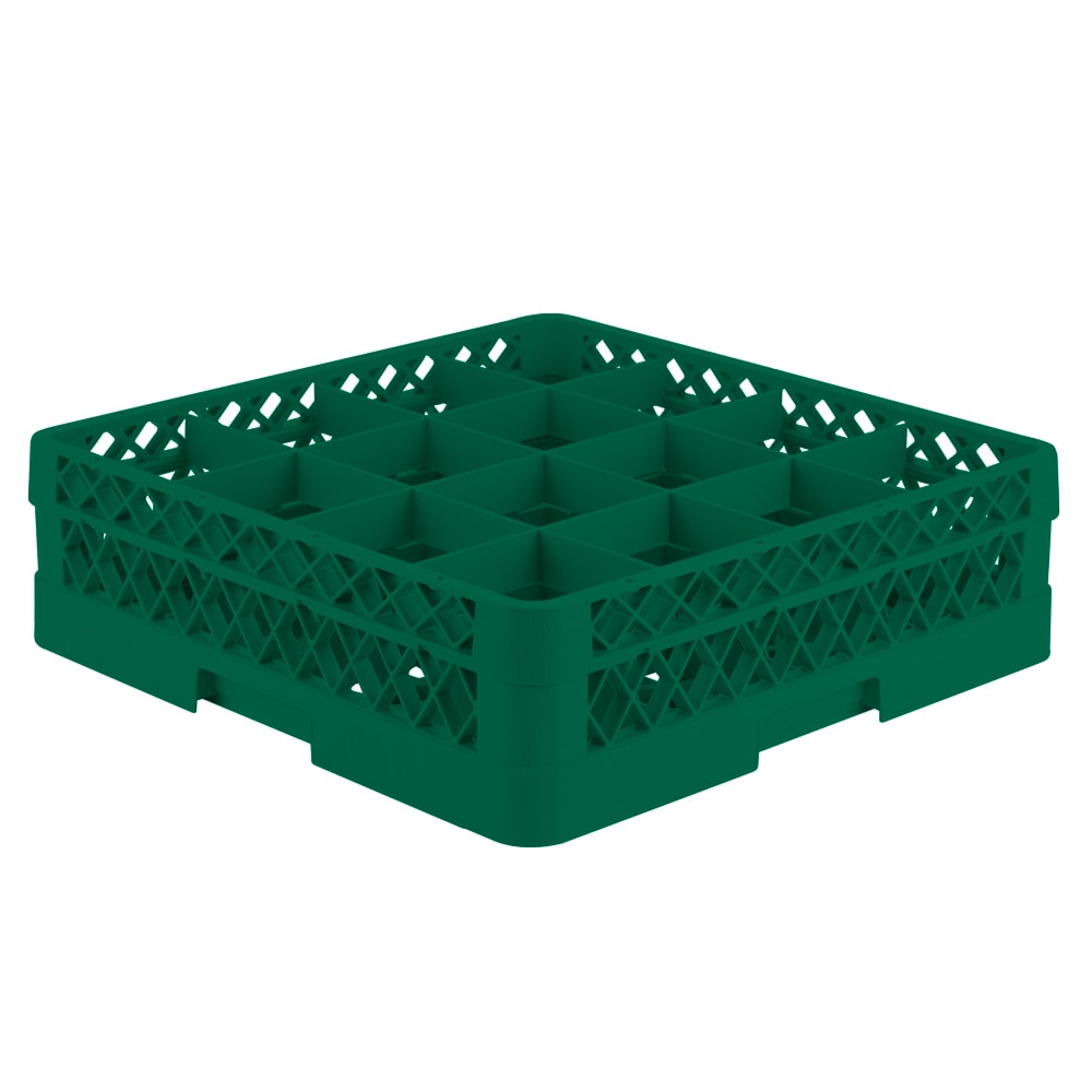 175-TR8D19 Rack-Master Glass Rack w/ 16 Compartments - 1 Extender, Green