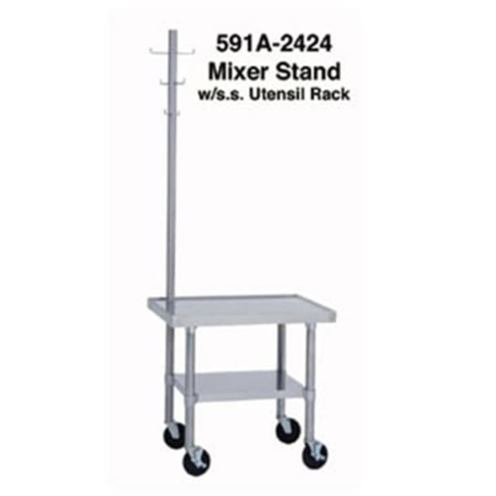 212-592A3024 30" Mixer Table w/ All Stainless Undershelf Base, 24"D