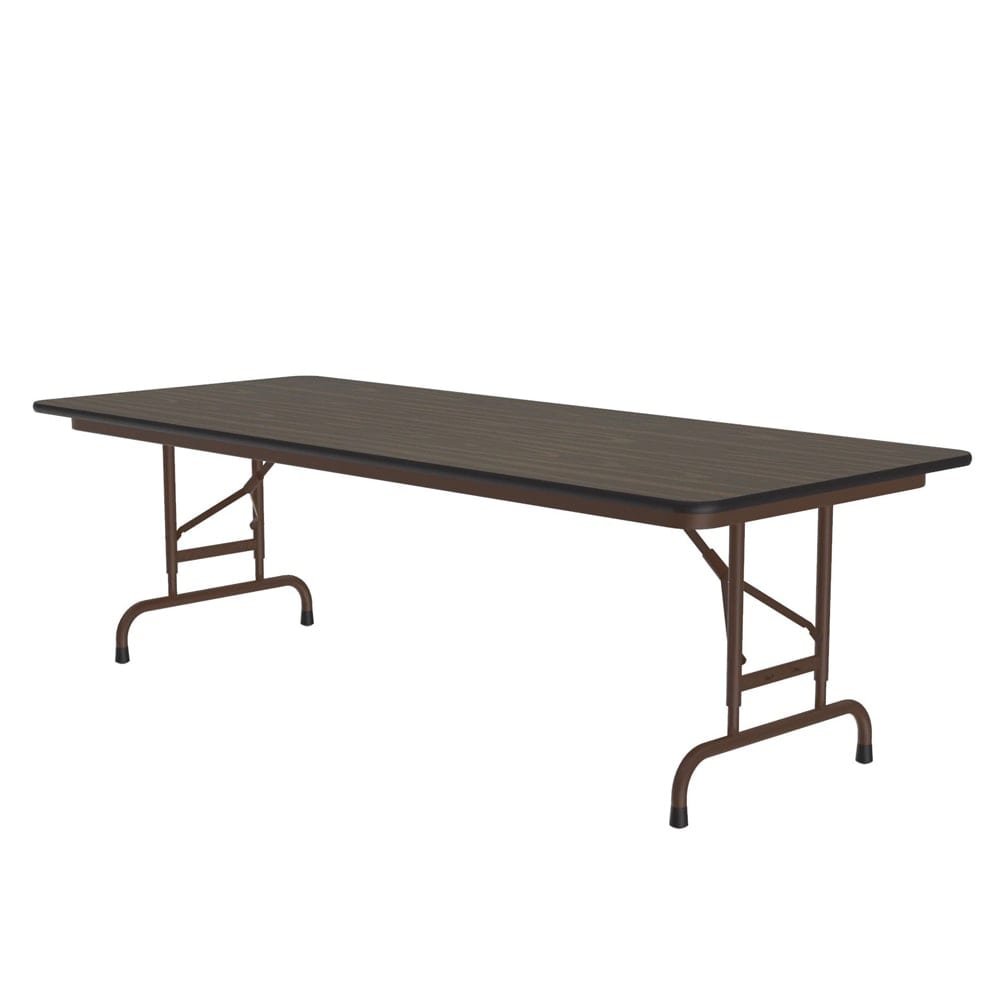 228-CFA3060M01 60" Rectangular Folding Table w/ Walnut Melamine Top, 32"H