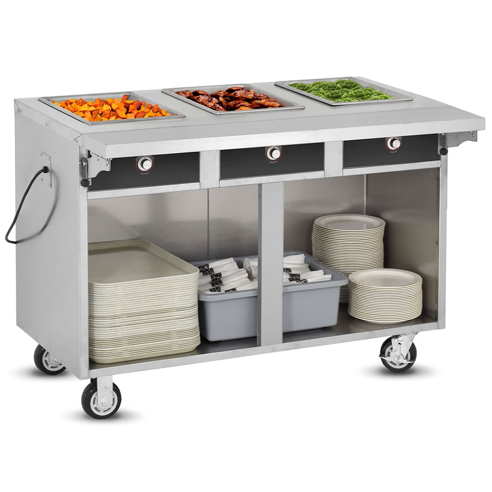 219-HLC3W61DRN120 51 1/2" Hot Food Table w/ (3) Wells & Undershelf, 120v