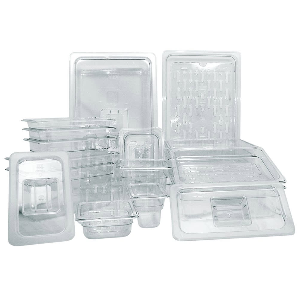 370-PCP50CHC 1/2 Size Notched Food Pan Cover - Polycarbonate
