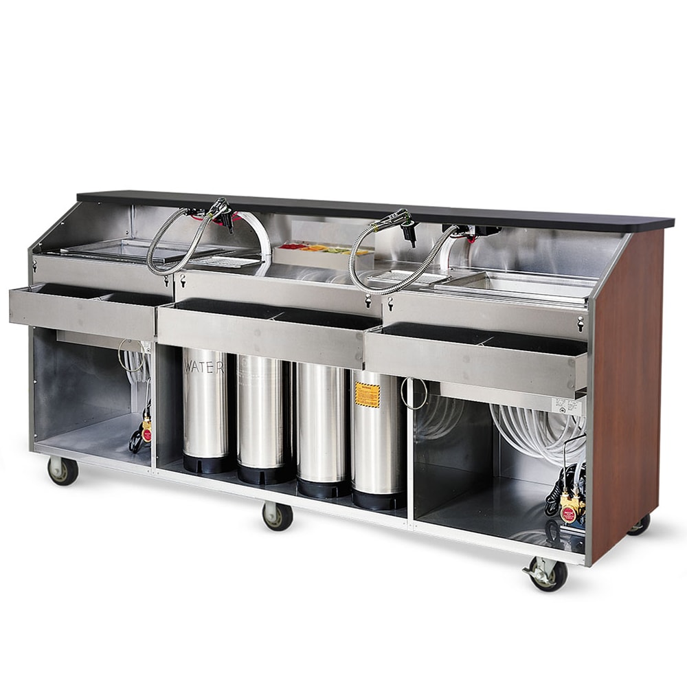 219-BBC81074560 96"L Portable Bar w/ 60 lb Ice Bin, Buka Bark