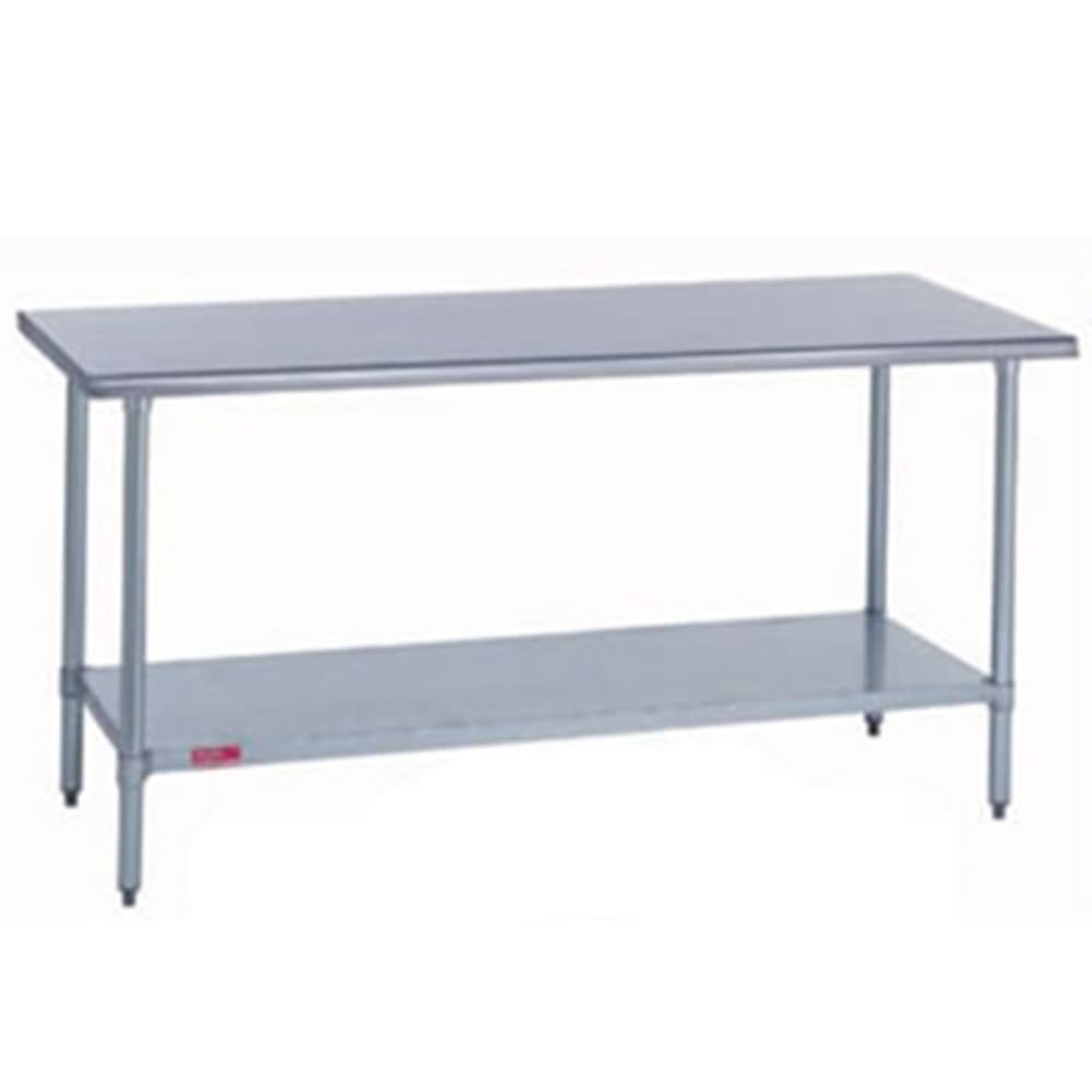 212-3142436 36" 14 ga Work Table w/ Undershelf & 300 Series Stainless Flat Top