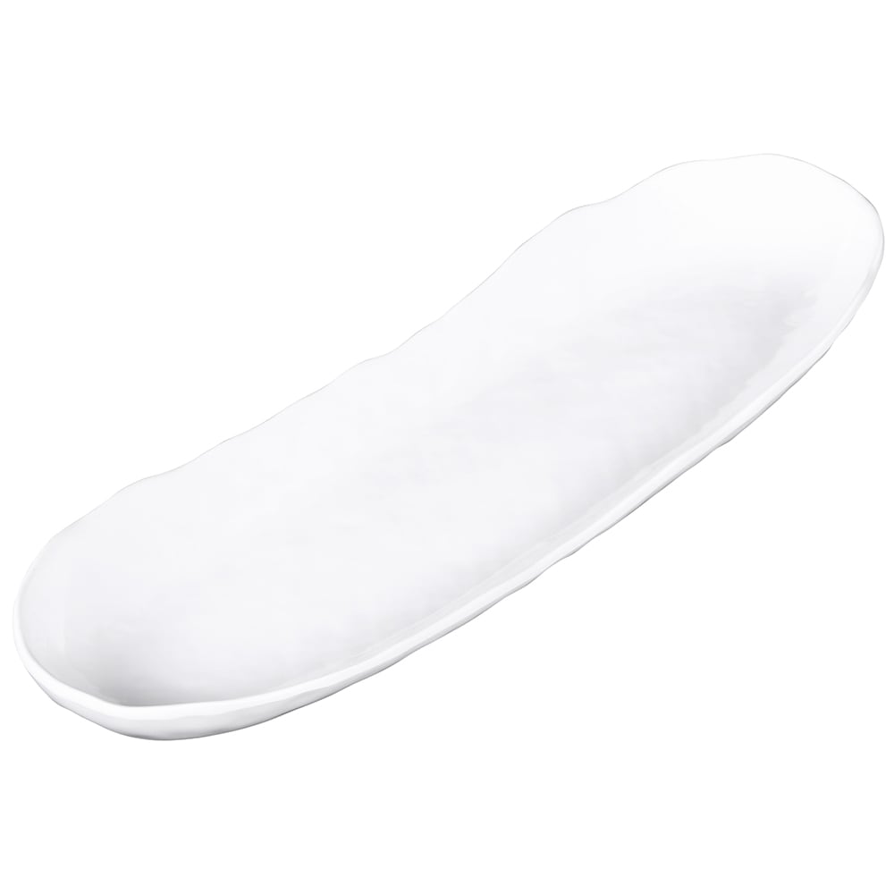 701-D134W 13" x 4" Oval Tuscany Tray - Melamine, White